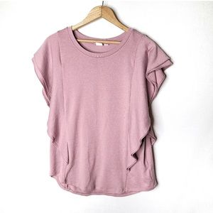 3/$20 Gap pink knit top with ruffled butterfly sleeves blouse